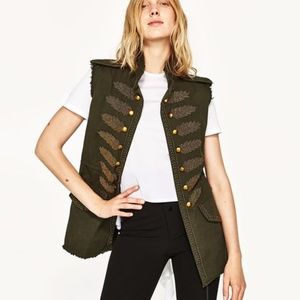 💖🎉HP🎉💖 ZARA WOMEN'S MILITARY WAISTCOAT VEST